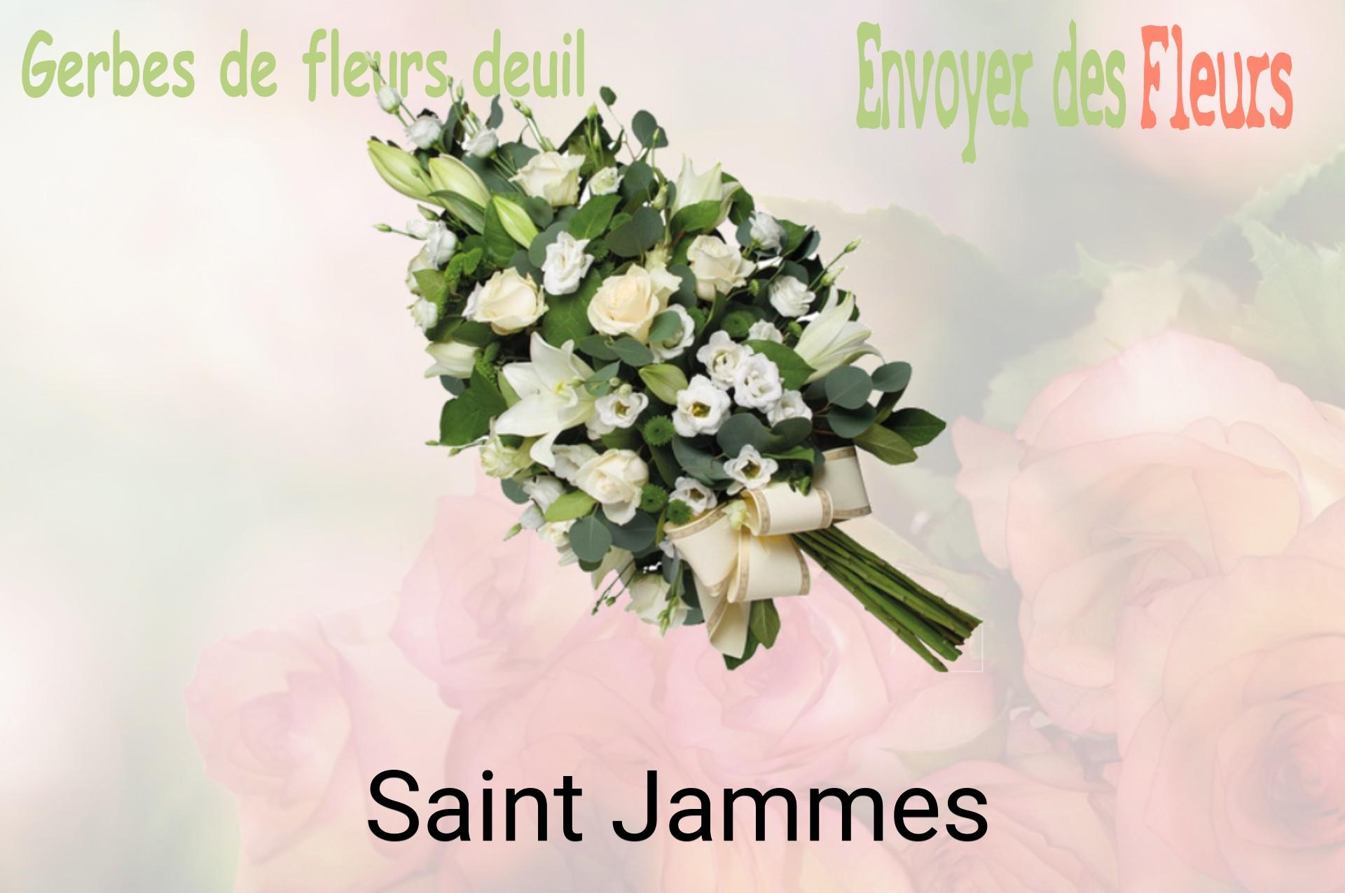 Gerbe de fleurs de deuil livrée à Saint-Jammes